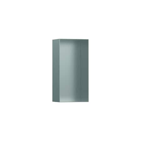 Hansgrohe XtraStoris Minimalistic Wall Niche with Open Frame 12"x 6"x 4" in Brushed Stainless Steel 56070800