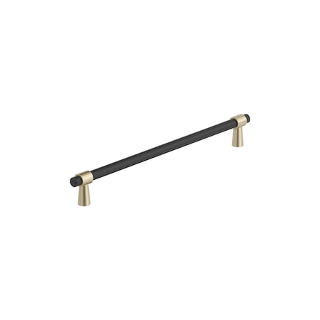 Amerock Mergence 8-13/16 inch 224mm Center-to-Center Matte Black/Golden Champagne Cabinet Pull BP36861FBBBZ