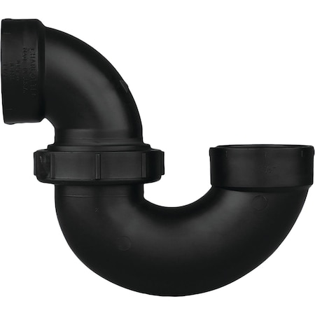 Charlotte Pipe And Foundry 2'' Black ABS P-Trap with Union ABS 00708P 0800HA