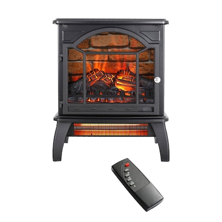 Edendirect 18 in. Freestanding Infrared Electric Fireplace with Timer in Black ZR-W1769112698