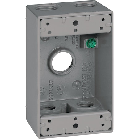 Southwire Single Gang 1/2'' 5-Hole Gray Weatherproof Junction Box WB1550-UPC