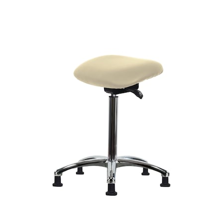 Blue Ridge Ergonomics Class 100 Clean Room Vinyl Sit-Stand-Standing Ht with Stat Glides in Adobe White Trailblazer Vinyl CLR-VSTSS-CR-NF-RG-8501