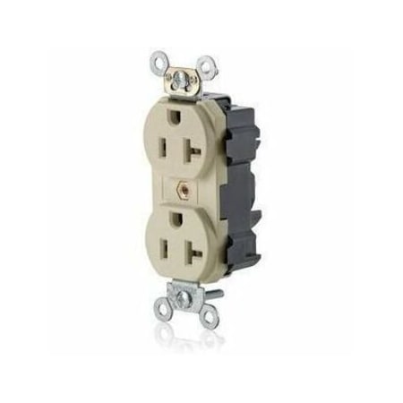 Leviton Straight Blade Receptacle, 5-20R, 20 A, 125V AC, Flush Mount, Self-Grounded M5362-SI