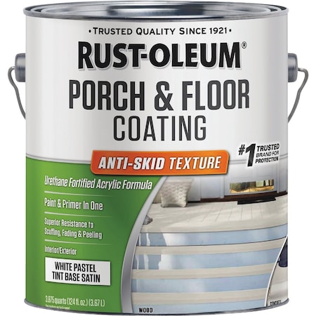 Rust-Oleum 1 Gal. Low VOC Wht Pastel Tint Base Satin Anti-Skid Porch & Floor Coating 262366