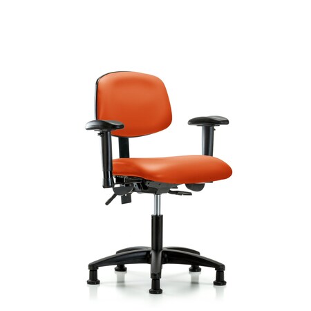 Blue Ridge Ergonomics Desk Chair Desk Chair, Vinyl, AA Glides, Orange, Adjustable Arms, 18" to 23" Height, Vinyl BR-VDHCH-RG-T0-A1-RG-8613