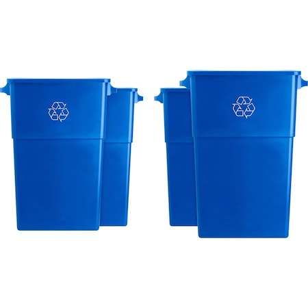 Genuine Joe 23 gal Rectangular 23 Gallon Recycling Container, Blue/White GJO57258CT