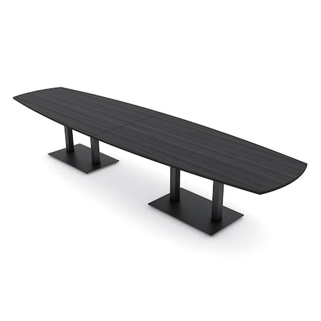 Skutchi Designs Arc Boat Conference Table, 45 in W, 168 in L, Grey HAR-ABOT-48x168-DOU.BK-WA7949