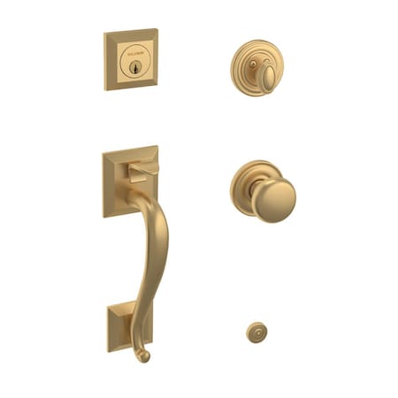 Baldwin Madison Sectional Tubular Single Cylinder Handleset Vintage Brass Finish - Baldwin 85320033ENTR
