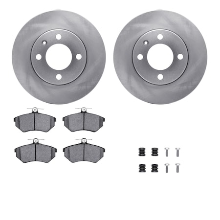 Dynamic Friction Co DFC Rotors with EURO 5000 Ceramic Brake Pads includes Hardware 6612-74015
