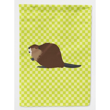 Carolines Treasures Eurasian Beaver Green Flag Garden Size BB7699GF
