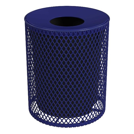 Leisure Craft Trash Can, Navy, 32 gal, Metal 32EXPLNSML-NAVY