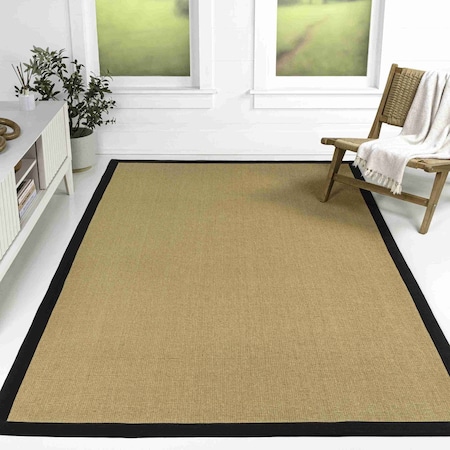 Jonathan Y Camden Farmhouse Cottage Border Jute Natural/Black 8 ft. x 10 ft. Area Rug KTN100F-8