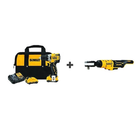 Stanley Drill, Cordless, 1,500 RPM, 12V DC DCD701F2/DCF503B