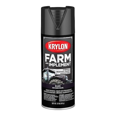 Krylon Spray Paint, Black, Low-Gloss, Solvent, 12 oz K01935008