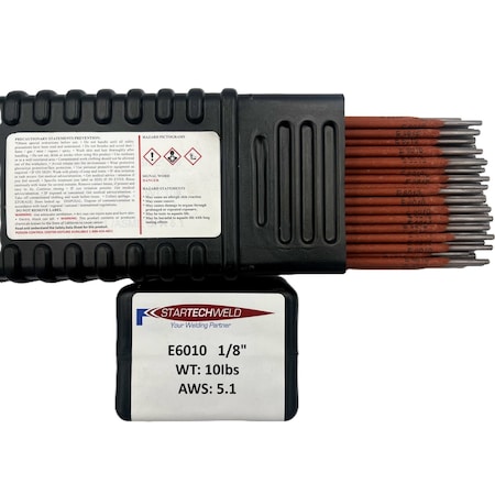 Star Tech Weld E6010 Welding Rod 1/8" E6010 Stick Welding Electrodes 10Lbs with Smooth Stable Arc 1/8" E6010-125-10