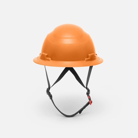 Ironwear Type 2 Class C Vented Full Brim Safety Helmet w/ Chin Strap, Hi-Vis Orange 3969-HO