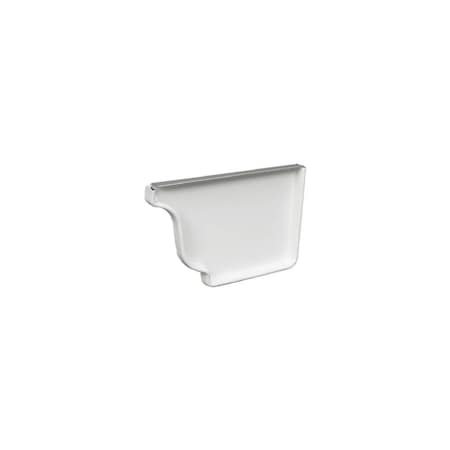 Amerimax Home Products Right End Gutter Cap, White Galvanized Steel, 5-In. 33006