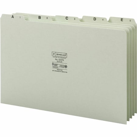 Smead 15 Tab Cut Legal Recycled Top Tab File Folder, Gray, 25PK SMD52376