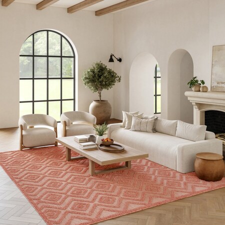 Homeroots 7' X 10' Orange Indoor Outdoor Area Rug 522126
