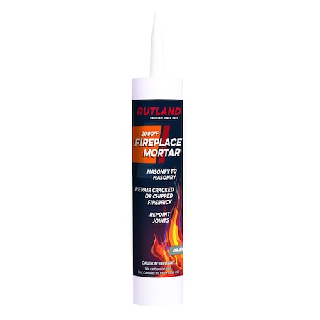 Rutland Gray Fireplace Mortar 10.3 fl oz Cartridge 63G