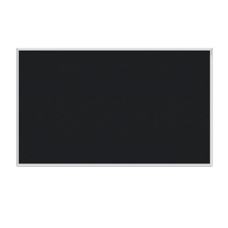 Ghent Fabric Bulletin Board, Satin Aluminum Frame, 3'Hx4'W, Black AT34F95