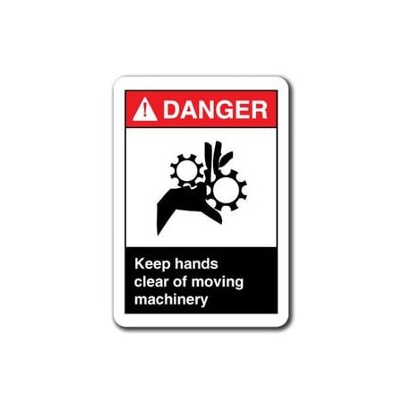 Signmission Danger-Keep Hands Clear Of Moving Machinery 7inx10inSafety ansi osha, ANSI-710DS Keep Hands Clear Of ANSI-710DS Keep Hands Clear Of