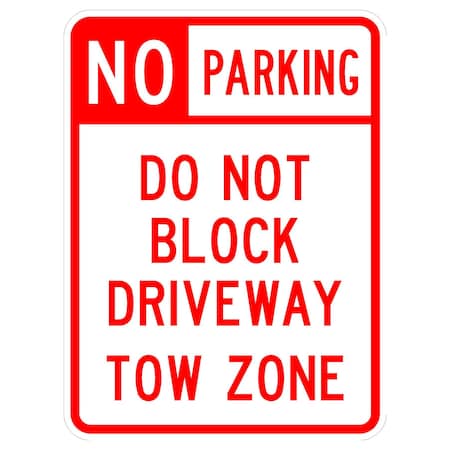 Sign Solutions Usa Parking Sign, 18 in W, Aluminum Sign, White DCS06HWT1824CUS00164