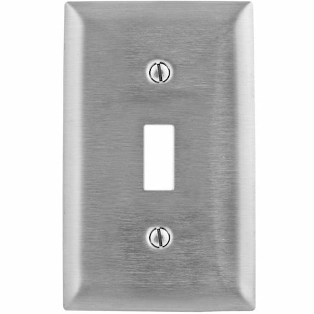 Hubbell Wiring Device-Kellems Toggle Jumbo Switch Wall Plates, Number of Gangs: 1 Stainless Steel, Brushed Finish SSJ1