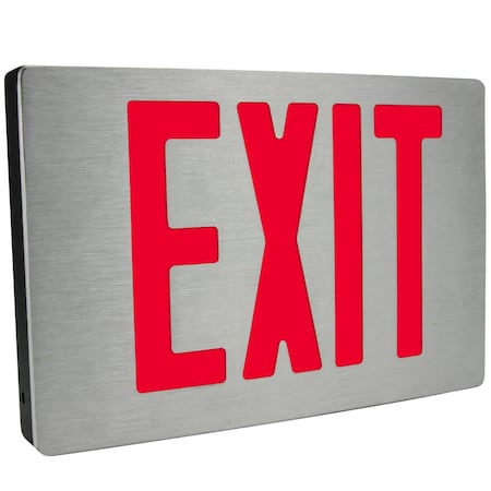 Exitronix 400U Series LED Exit Sign, Die-Cast Aluminum Housing, Red/Green Illumination 400U-LB-BA