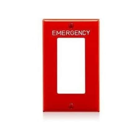 Leviton Receptacle Wallplate, Gang 1, Red 80401-REW