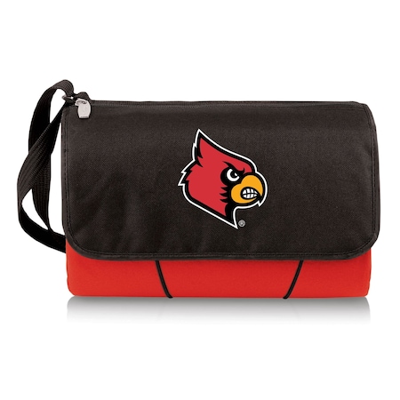 Picnic Time Family Of Brands NCAA Louisville Cardinals Blanket Tote Outdoor Picnic BlanketRed with Black Flap 820-00-100-304-0