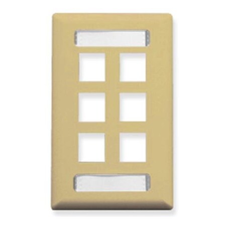 Abacus 1-Gang 6-Port-Ivory Faceplate ID AB559028