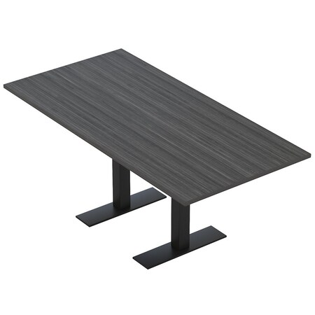 Skutchi Designs 6ft Conference Table With Power Unit | 6 Person Modular Rectangular Meeting Table | Harmony Series HAR-REC-36x72-T.BK-WA7949-NA