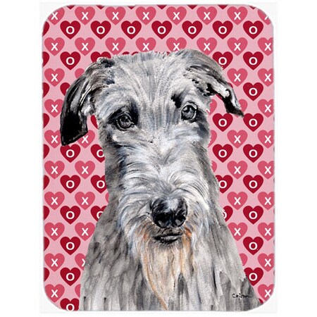 Carolines Treasures Scottish Deerhound Large Size Hearts And Love Glass Cutting Board SC9706LCB