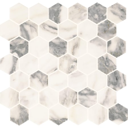 Daltile Eclessia Marble Natural Stone 2-in Hexagon Mosaic Honed, 9.70 SQFT Per Carton, 10PK M3472HEXMSHN