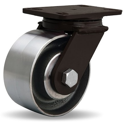 Hamilton Plate Caster, Swivel, Steel, 7 1/2"H S-FMK-63HFSB-H4SL-FB