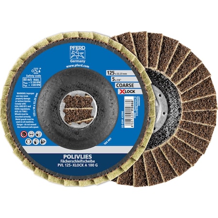 Pferd 5'' POLIVLIES AO Non-Woven Flap Disc - 7/8'' X-LOCK - Coarse Grade 43306