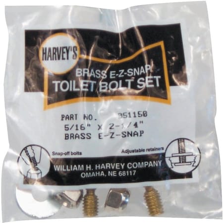 Harvey Toilet Bolt Set 5/16X2-1/4 051150