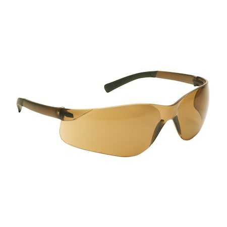 Bouton Optical Rimless Safety Glasses with Dark Brown Temple, Dark Brown Lens and Anti-Scratch Coating 250-06-5504