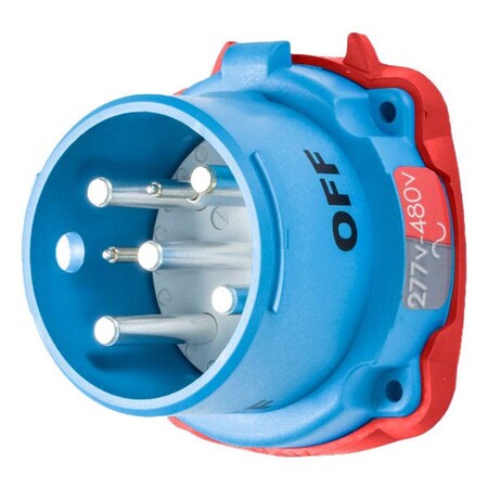 Meltric Pin & Sleeve Inlet, 30 A, 277/480V AC, Three Phase, 3 Pole, Screw Terminals Wire Connection Type 31-18247-K04-972