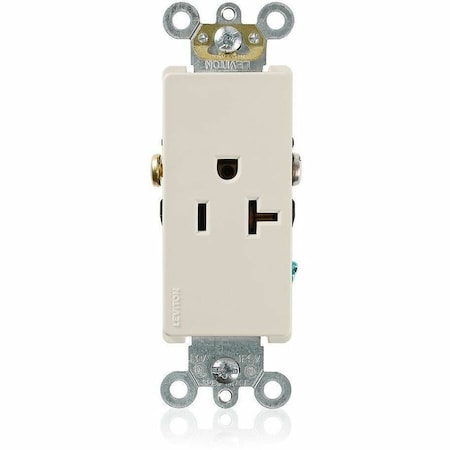 Leviton Plugs&Rcptcls, 20A, 125VAC, Almnd, Nylon 16341-T