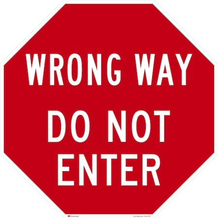 Lyle Wrong Way Do Not Enter, 36x36, Engineer Grade, Red G-16448-EG_36x36