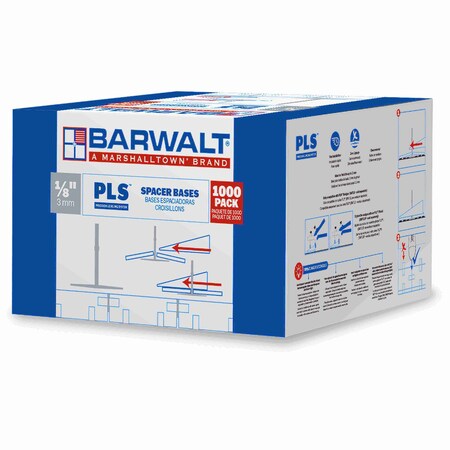 Barwalt PLS Tile Leveling System, Straight Spacer Bases, 1/8" 1000 PC Bulk Box, 1000PK 3PLS1000