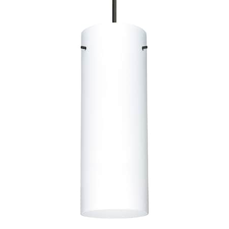 Besa Lighting Besa Stilo 18 Pendant, Opal Matte, Black Finish, 1x 11W LED 1JT-412807-LED-BK