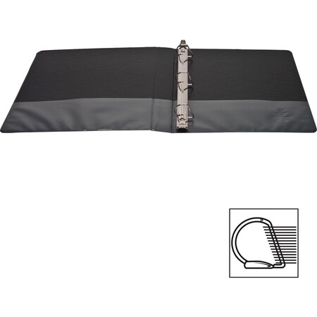 Business Source Ring Binder, Black, Clear Sleeve BSN28446
