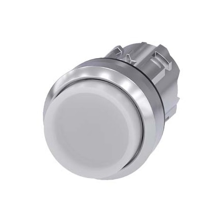 Siemens Illuminated pushbutton, 22 mm, round, metal, shiny, white 3SU1051-0BB60-0AA0-ZY10