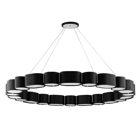 Corbett Lighting Opal 22 Light Chandelier 50 In. Soft Black/Stainless Steel 393-50-SBK/SS