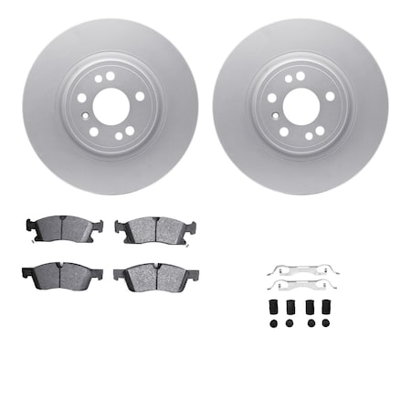 Dynamic Friction Co DFC GEOSPEC Coated Rotor- Heavy Duty Brake Pad includes Hardware and Sensor 4222-63001