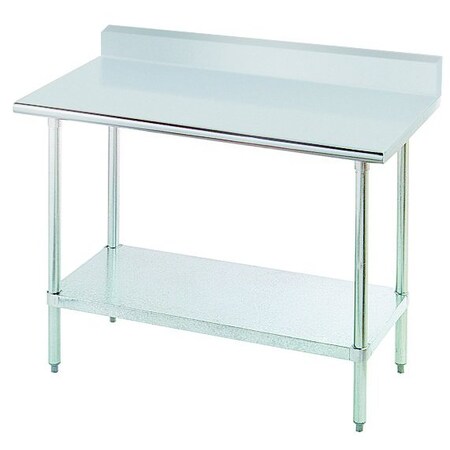 Advance Tabco Special Value Work Table 60 in.W x 30 in.D 16 gauge 430 stainless steel top with 5 in.H backsplash TKSLAG-305-X