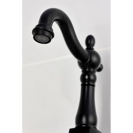 Kingston Brass Two-Handle Wall Mount Bridge Kitchen Faucet, Matte Black KS2440AX